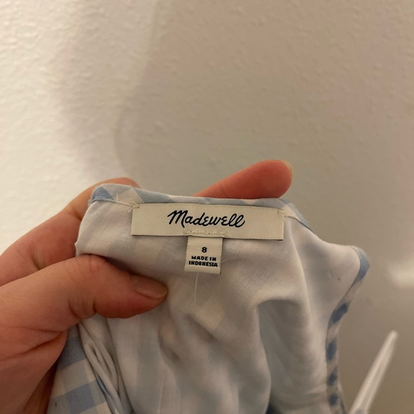 Madewell Gingham Tie-Strap Dress size 8 - Picture 5 of 5